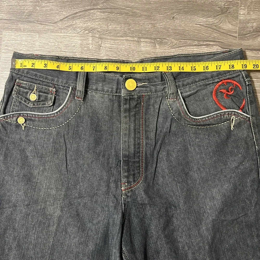 Vintage Coogi Y2K Baggy Skater Black Denim Jean Shorts Size 38x15 (38x13)